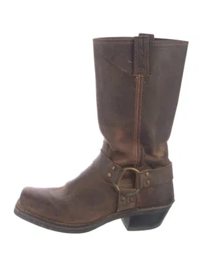 Pre-owned Frye Leather Western Boots In Brown