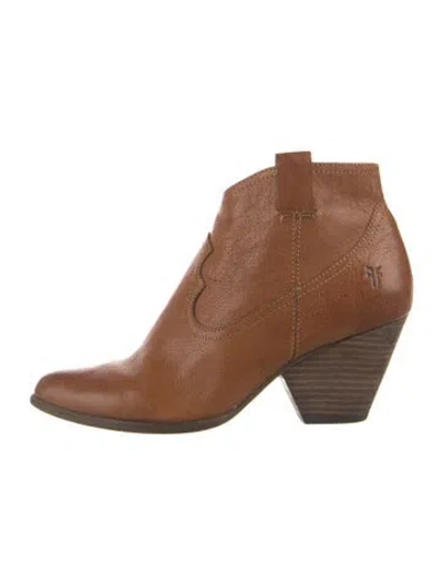 Pre-owned Frye Leather Western Boots In Brown