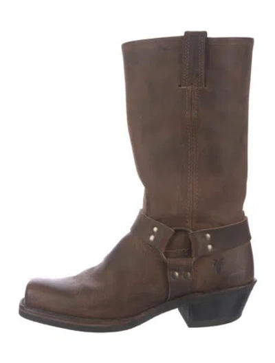 Pre-owned Frye Leather Western Boots In Brown