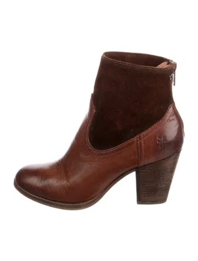 Pre-owned Frye Leather Western Boots In Brown