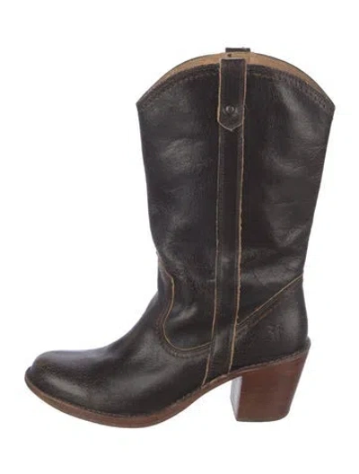 Pre-owned Frye Leather Western Boots In Brown