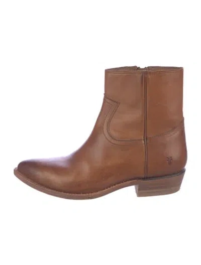 Pre-owned Frye Leather Western Boots In Brown
