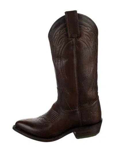 Pre-owned Frye Leather Western Boots In Brown