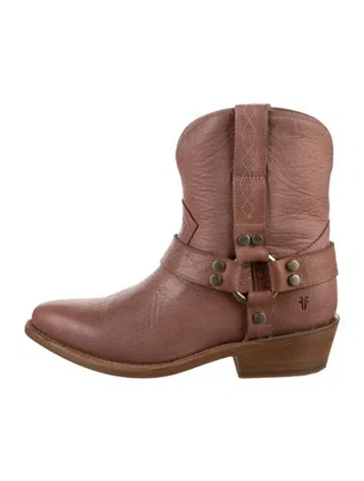 Pre-owned Frye Leather Western Boots In Brown