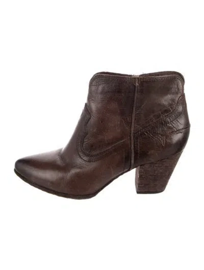 Pre-owned Frye Leather Western Boots In Brown