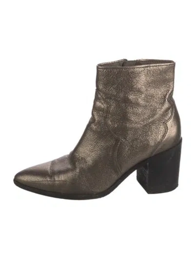 Pre-owned Frye Leather Western Boots In Brown/metallic