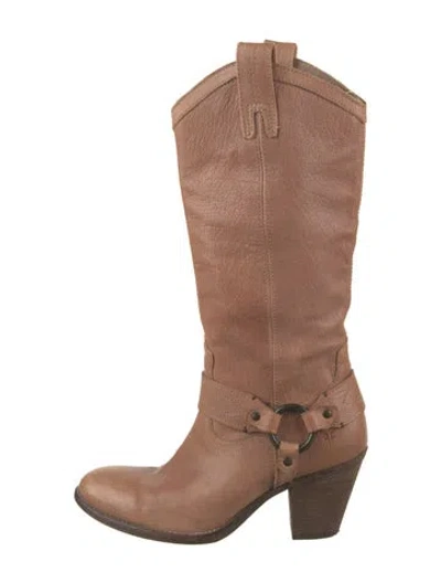 Pre-owned Frye Leather Western Boots In Brown/neutrals