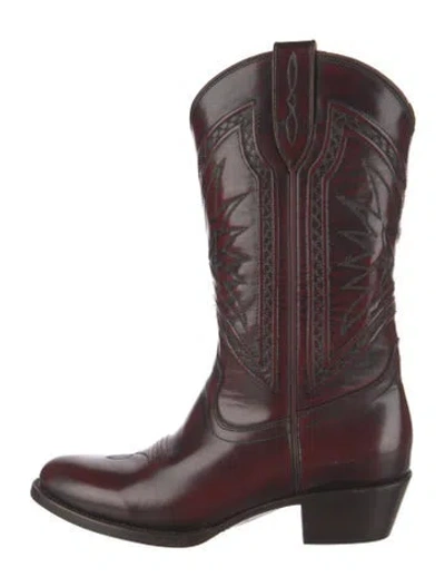 Pre-owned Frye Leather Western Boots In Brown/red