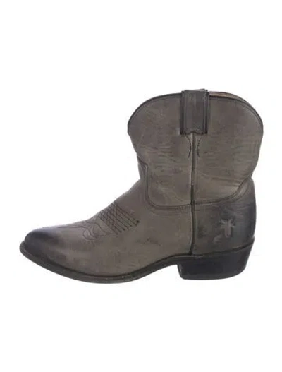 Pre-owned Frye Leather Western Boots In Gray