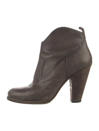 Pre-owned Frye Leather Western Boots In Gray