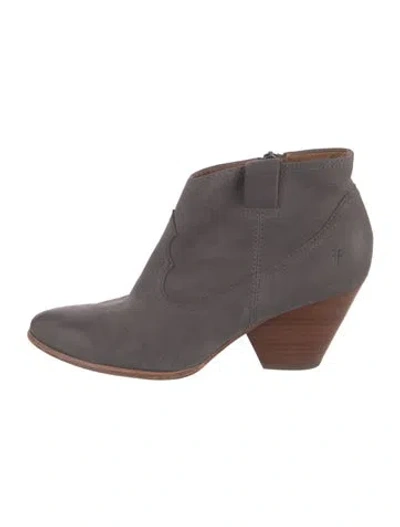 Pre-owned Frye Leather Western Boots In Grey
