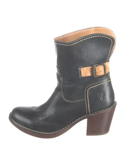 Pre-owned Frye Leather Western Boots In Grey