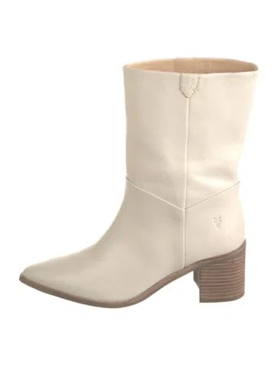 Pre-owned Frye Leather Western Boots In Neutrals