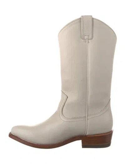 Pre-owned Frye Leather Western Boots In Neutrals