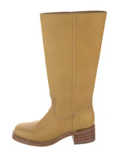 Pre-owned Frye Leather Western Boots In Neutrals