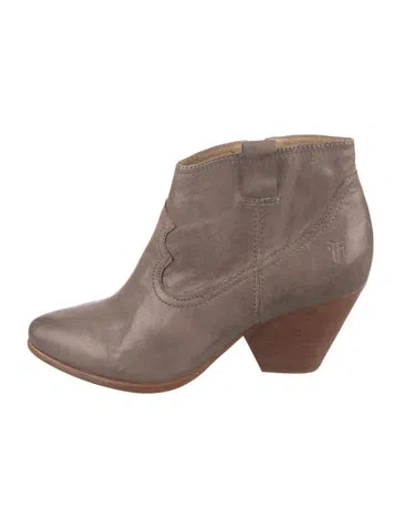 Pre-owned Frye Leather Western Boots In Neutrals