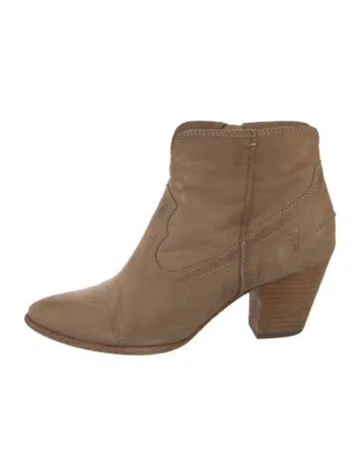 Pre-owned Frye Leather Western Boots In Neutrals