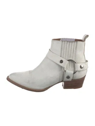 Pre-owned Frye Leather Western Boots In White