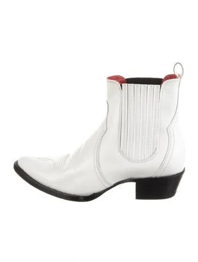 Pre-owned Frye Leather Western Boots In White