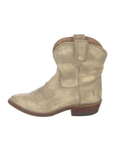 Pre-owned Frye Leather Western Boots In Yellow