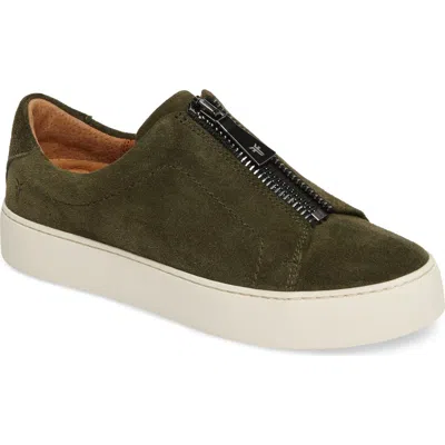 Frye Lena Zip Platform Sneaker In Green