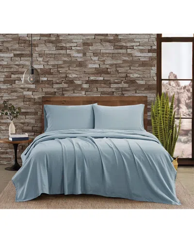 Frye Linen-blend Sheet Set In Blue