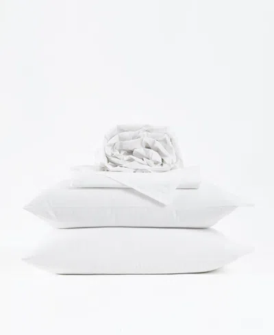Frye Linen Weave 200-thread Count Cotton 4-pc. Sheet Set, King In White