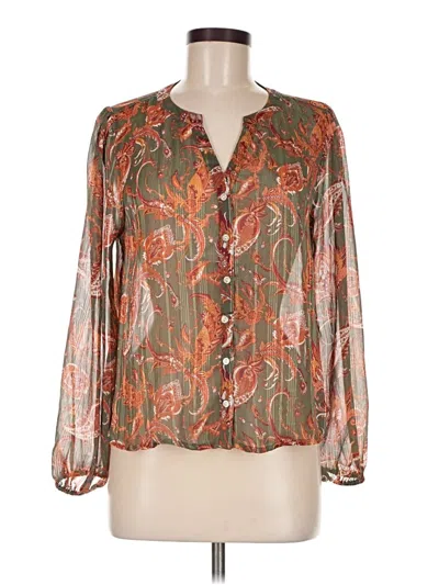 Pre-owned Frye Long Sleeve Blouse In Brown