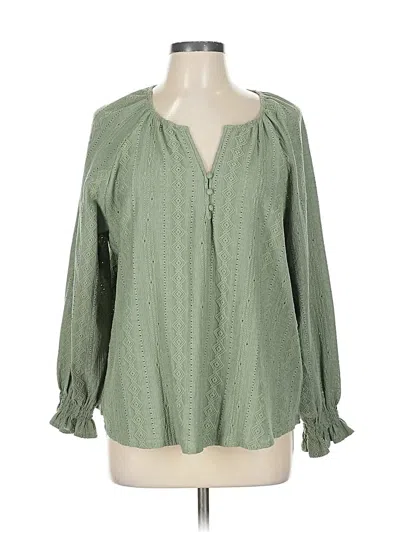 Pre-owned Frye Long Sleeve Blouse In Green