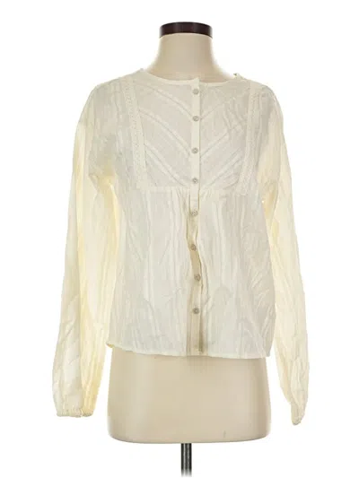 Pre-owned Frye Long Sleeve Blouse In Ivory
