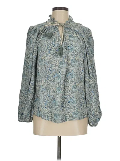 Pre-owned Frye Long Sleeve Blouse In Teal