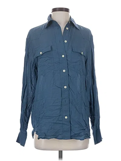 Pre-owned Frye Long Sleeve Button Down Shirt In Blue
