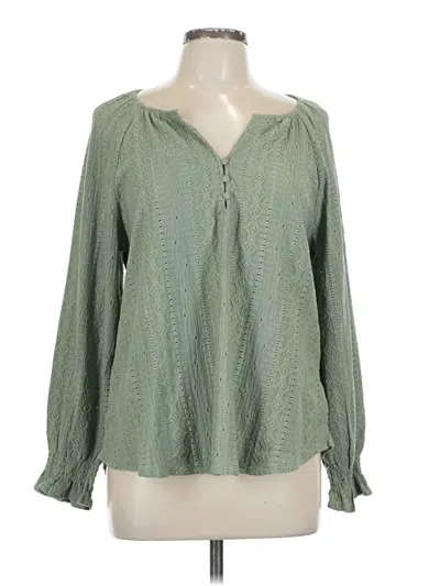Pre-owned Frye Long Sleeve Henley Shirt In Green