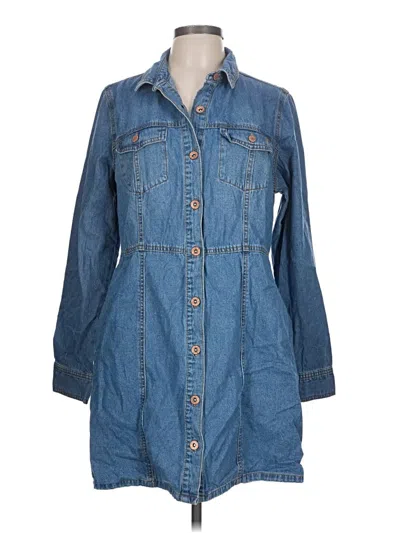 Pre-owned Frye Long Sleeve Top Blue Square Neckline Tops