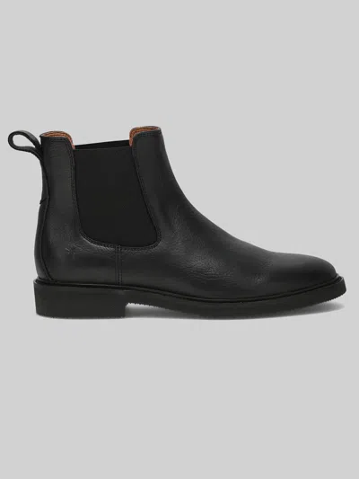 Frye Lowell Chelsea Plain Toe Boots In Black