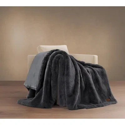 Frye Luxe Heavyweight Oversized Faux Fur In Gray