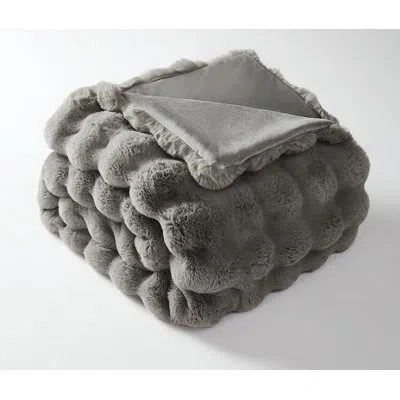 Frye Luxe Textured Oversized Heavyweight Faux Fur In Gray