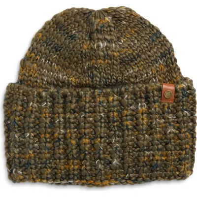 Frye Marled Cuffed Beanie In Green