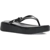 Frye Maya Buckle Platform Flip Flop In Black Black