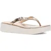 Frye Maya Buckle Platform Flip Flop In Dark Gold