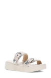 Frye Maya Buckle Platform Slide Sandal In Ivory