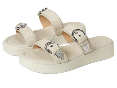Frye Maya Buckle Sandals In White