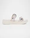 Frye Maya Buckle Platform Slide Sandal In Ivory