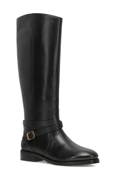 Frye Melissa Belted Knee High Riding Boot In Black