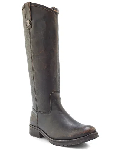 Frye Melissa Double Sole Button Lug Tall Leather Boot In Black