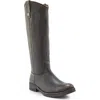 Frye Melissa Double Sole Button Lug Tall Leather Boot In Black - Toga Leather