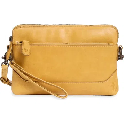 Frye Melissa Faux Leather Crossbody Wristlet In Mustard