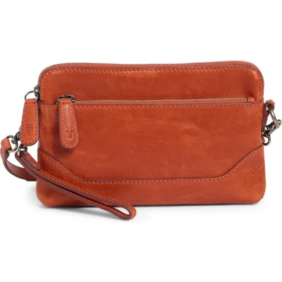 Frye Melissa Faux Leather Crossbody Wristlet In Persimmon
