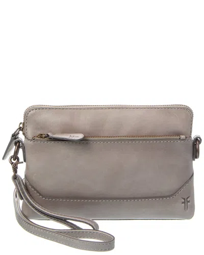 Frye Melissa Leather Crossbody Wristlet In Gray