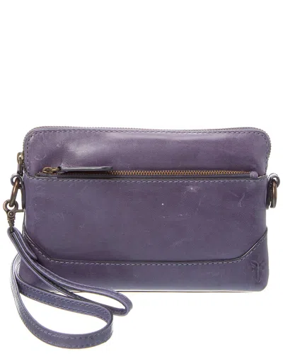 Frye Melissa Leather Crossbody Wristlet In Purple